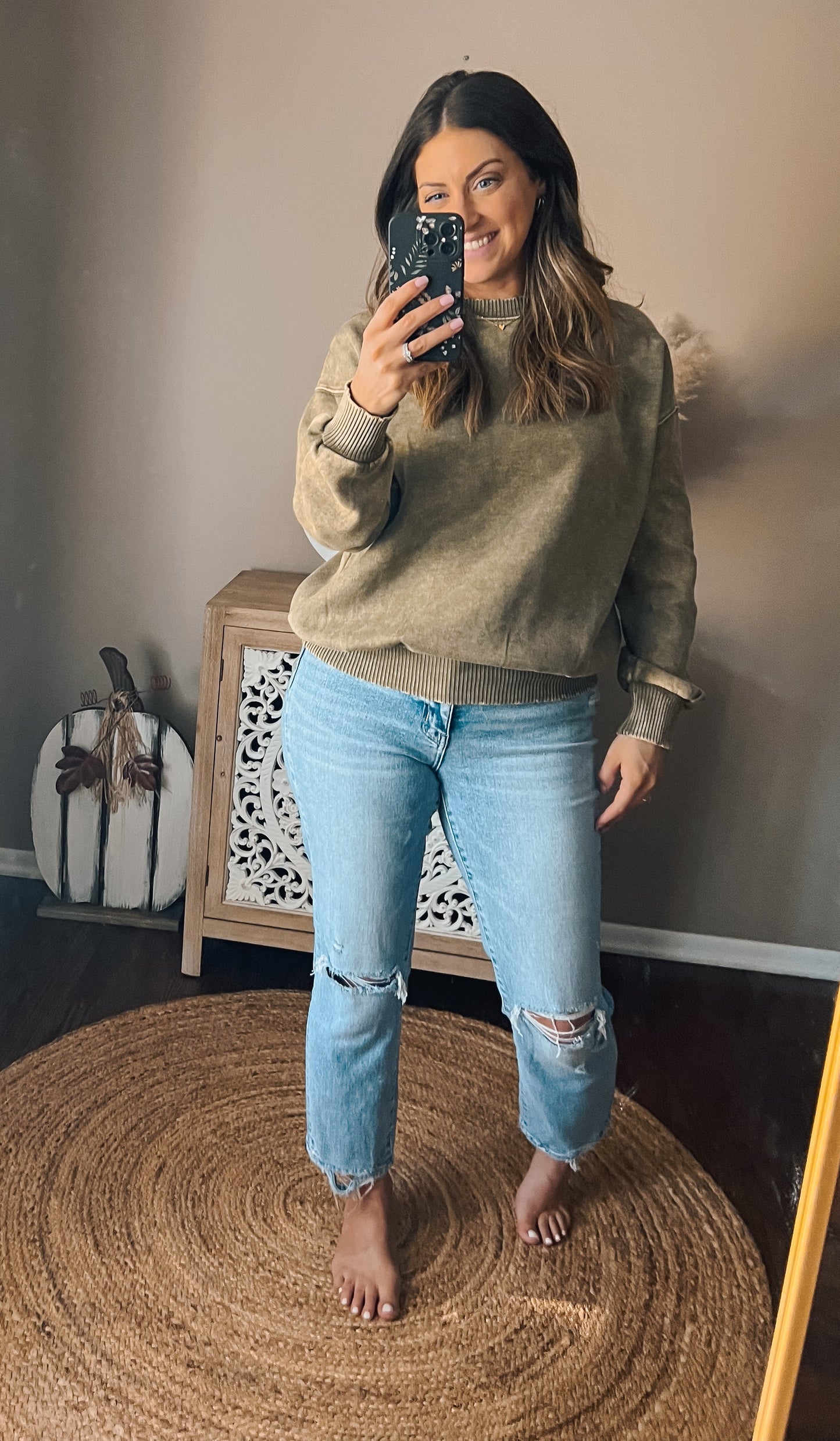 Acid Wash Comfy Crewneck