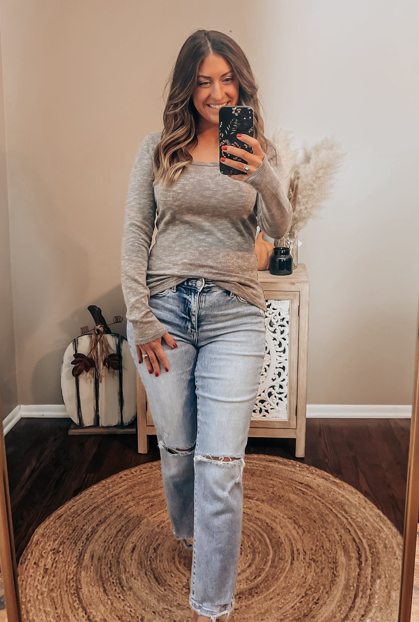 Ribbed Long Sleeve Top