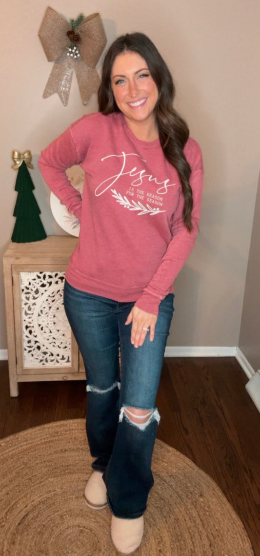 Jesus Is the Reason Mineral Graphic Sweatshirt