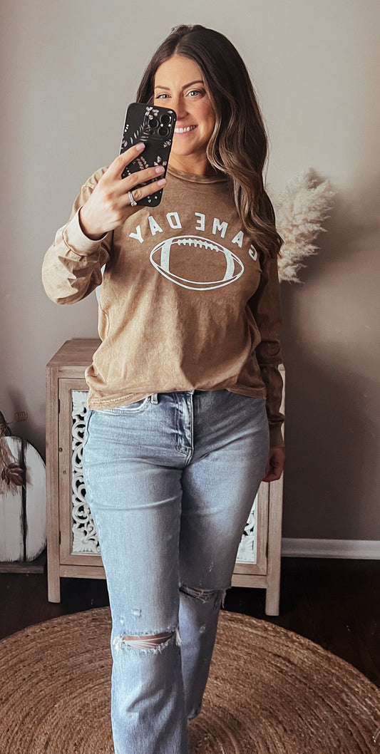 GAME DAY Mineral Washed Long Sleeve Graphic