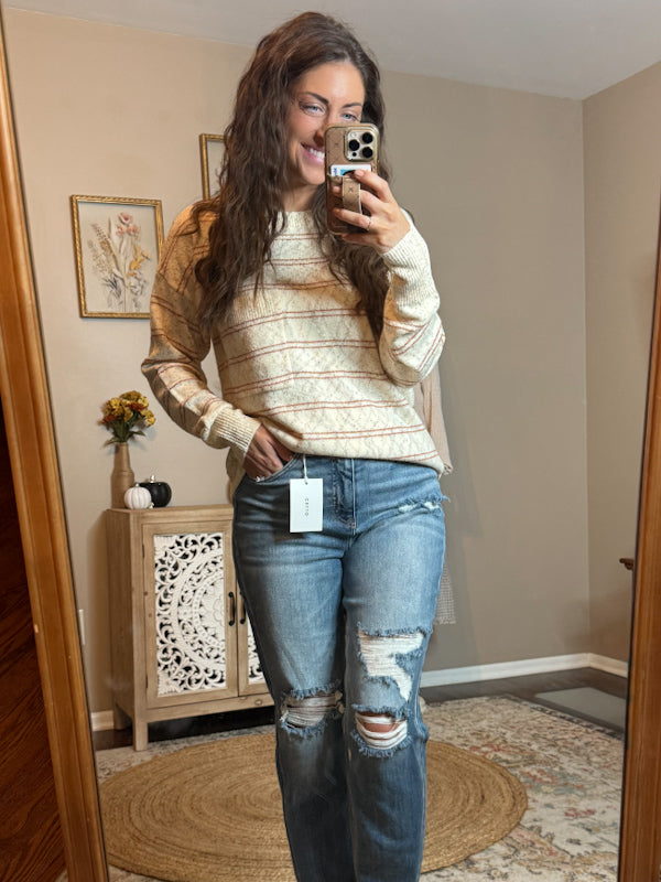 Cozy Sprinkled Stripe Sweater