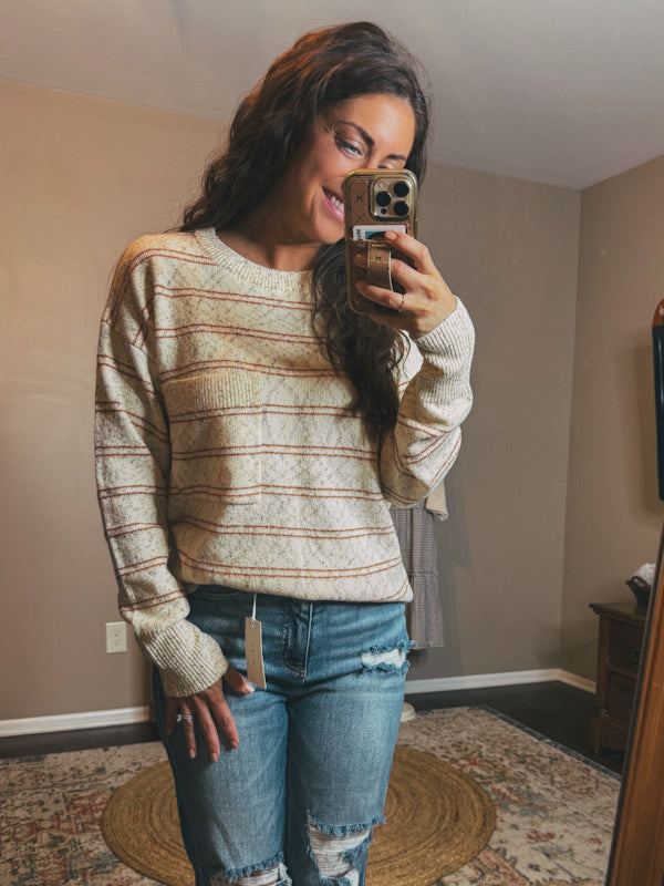 Cozy Sprinkled Stripe Sweater
