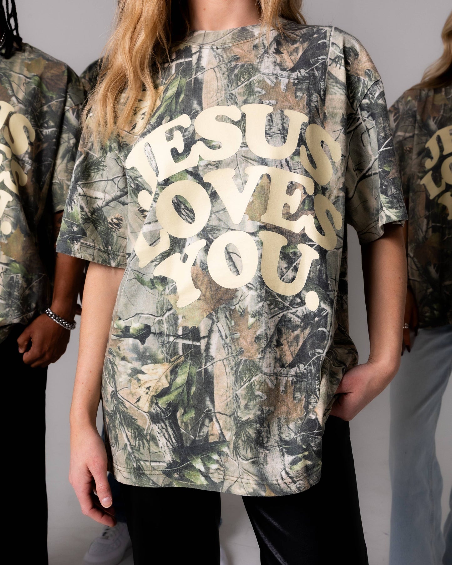 Jesus Loves You Heavyweight Camo Tee
