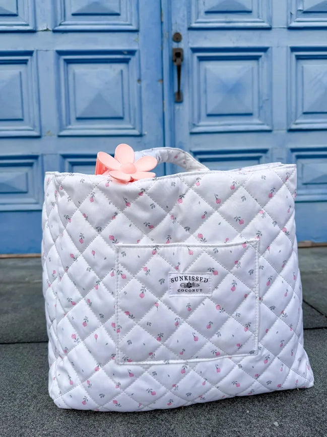 Roses Handmade Quilted Tote Bag